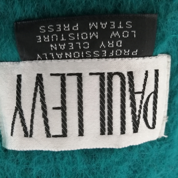 Vintage Paul Levy Mohair Wool Coat in Teal Blue. - Picture 3 of 16